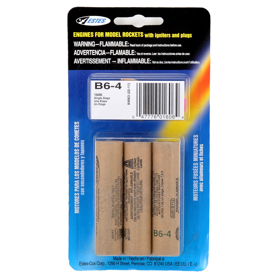 B6-4 Model Rocket Engines (3pk)