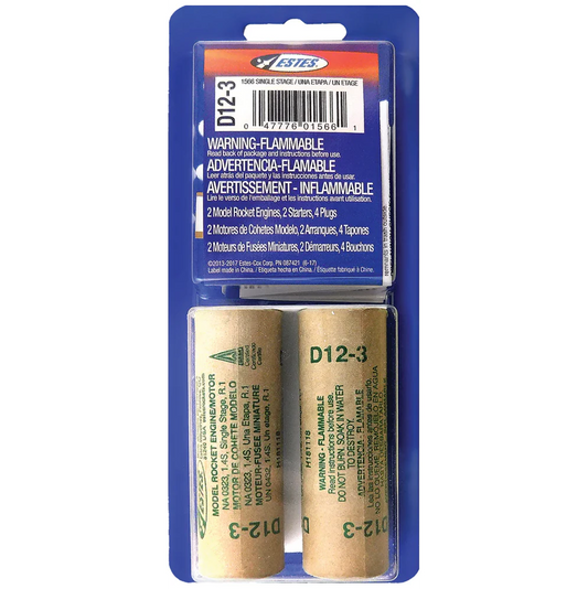 D12-3 Model Rocket Engines (3pk)