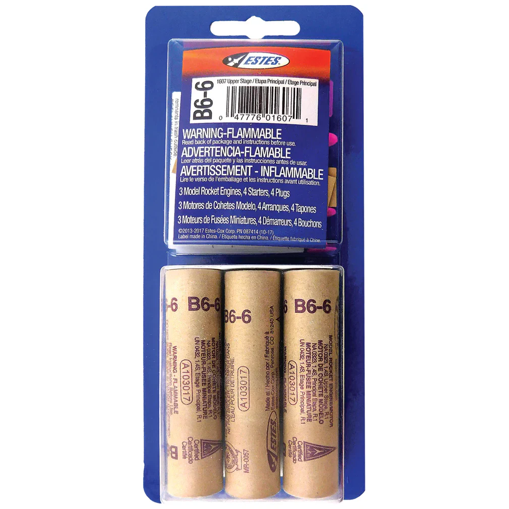 B6-6 Model Rocket Engines (3pk)