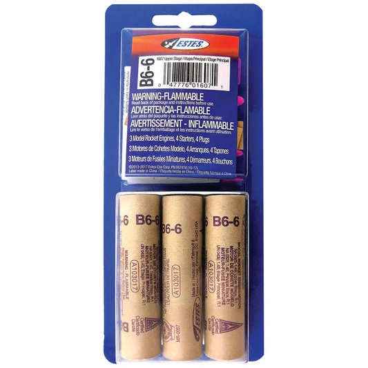 B6-6 Model Rocket Engines (3pk)