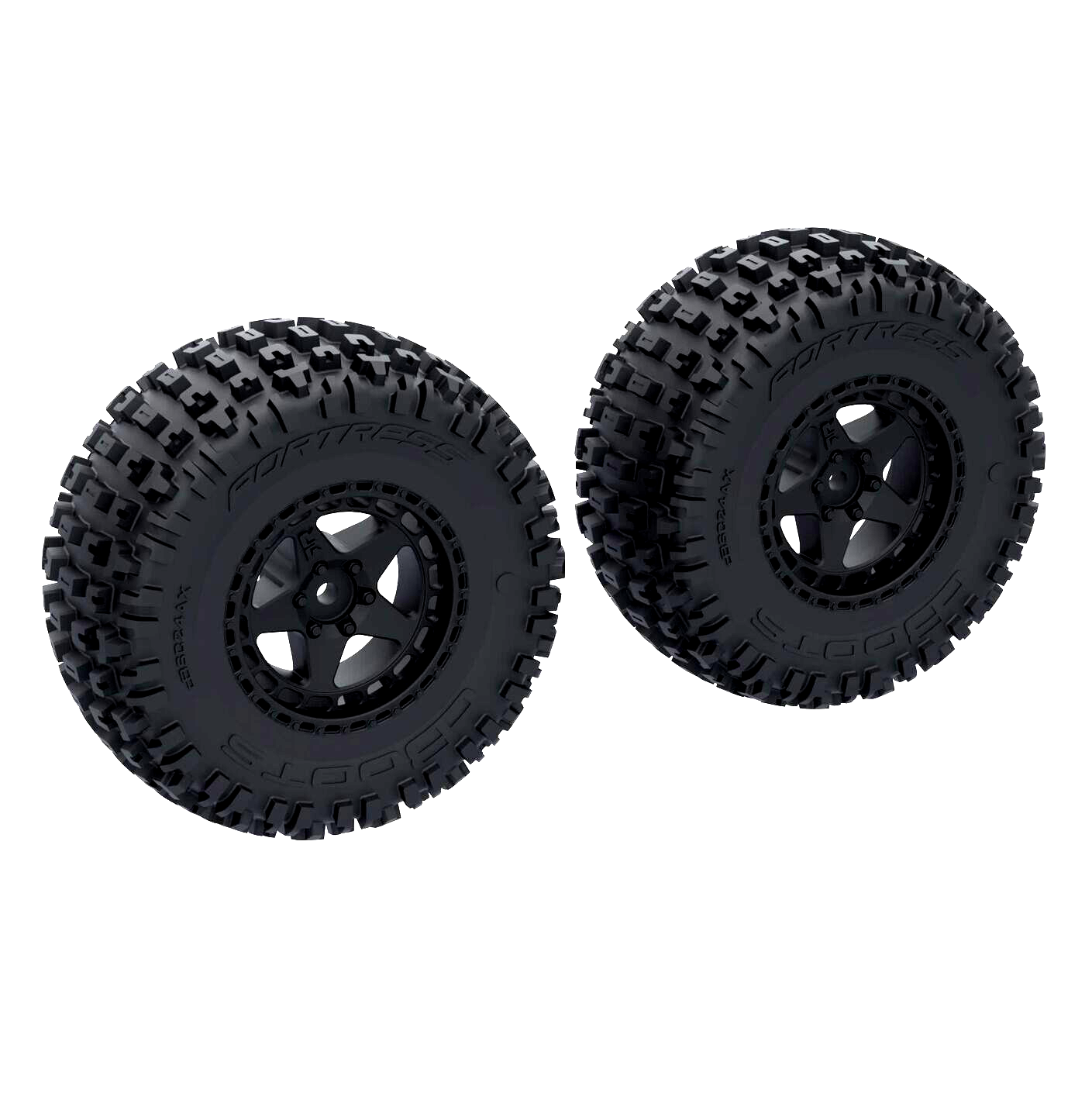 DBoots 'Fortress SC' Tire Set Glued (Black) (2pcs): ARA-1616