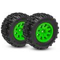 Green Rear Wheels w/Sledgehammer Tires (2) :10770-GRN