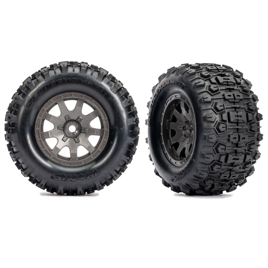 Gray Rear Wheels w/Sledgehammer Tires (2) :10770-GRAY