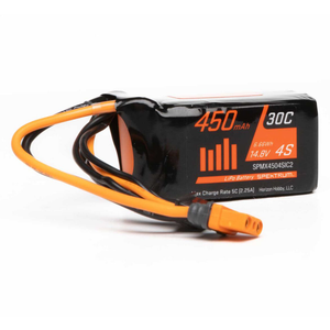 Spektrum 4 Cell 450mAh 14.8V 30C LiPo G1 Battery, IC2 (SPMX4504SIC2)