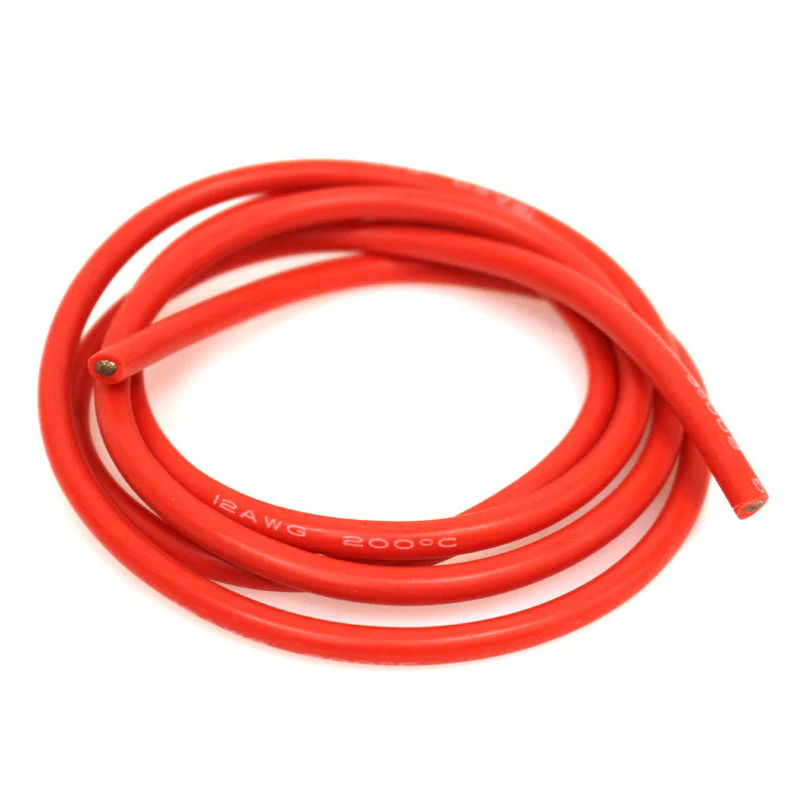 12 Guage Silicone Wire, 3' Red