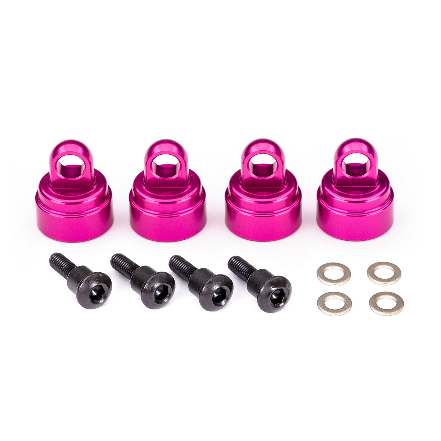 Shock Caps, Pink Aluminum (4): 3767P