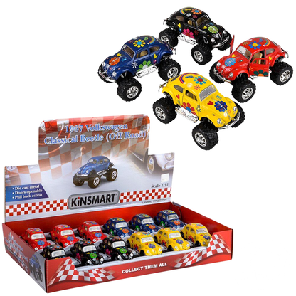 5" Die-Cast Pull Back Big Wheel VW Bug