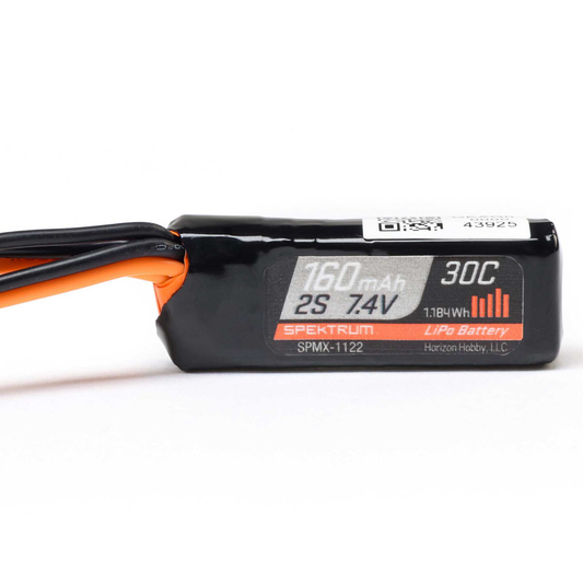 2 Cell 160mAh 2S 30C LiPo Battery: PH2.0