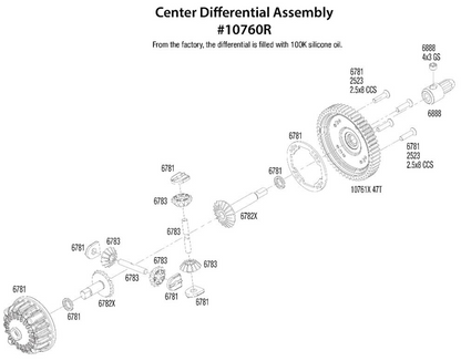 Assembled Heavy Duty Metal Center Differential: 10760R