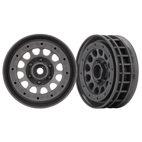 1.9" Charcoal Gray Beadlock Method Wheels (2):  8173A