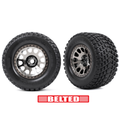 Traxxas XRT Black Chrm Wheels with Belted Gravix Race Tires (2) (7862X)