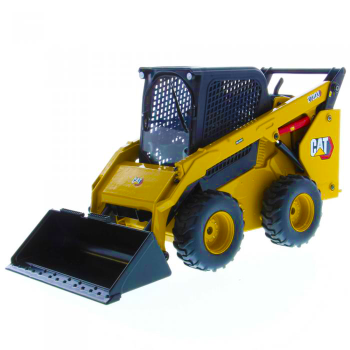 1:16 Diecast RC Cat 272D3 Skid Steer Loader (W Bucket, Auger, Forks, and Broom)