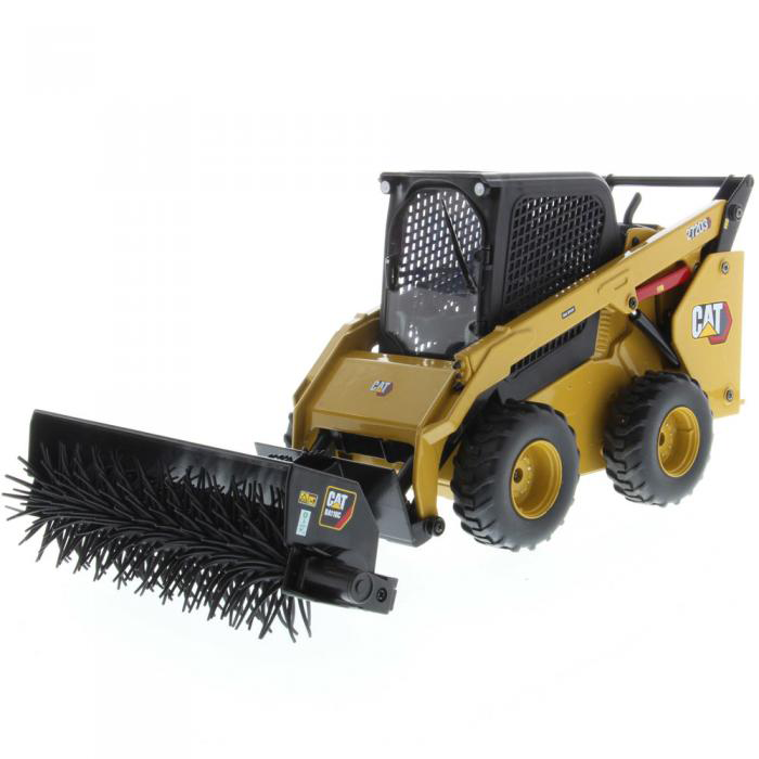 1:16 Diecast RC Cat 272D3 Skid Steer Loader (W Bucket, Auger, Forks, and Broom)
