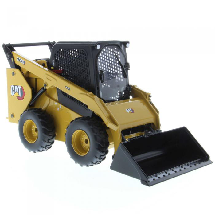 1:16 Diecast RC Cat 272D3 Skid Steer Loader (W Bucket, Auger, Forks, and Broom)