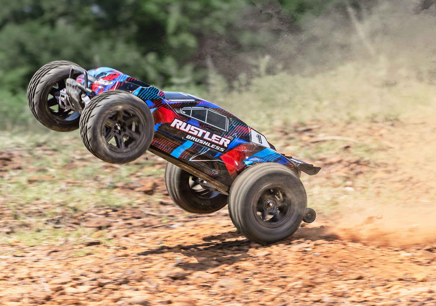 1/10 Rustler 2WD VXL3s Brushless (Requires battery & charger): Red