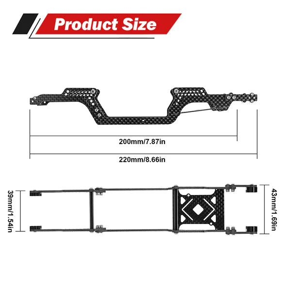 Universal LCG Chassis Kit TRX-4M (Carbon Fiber)
