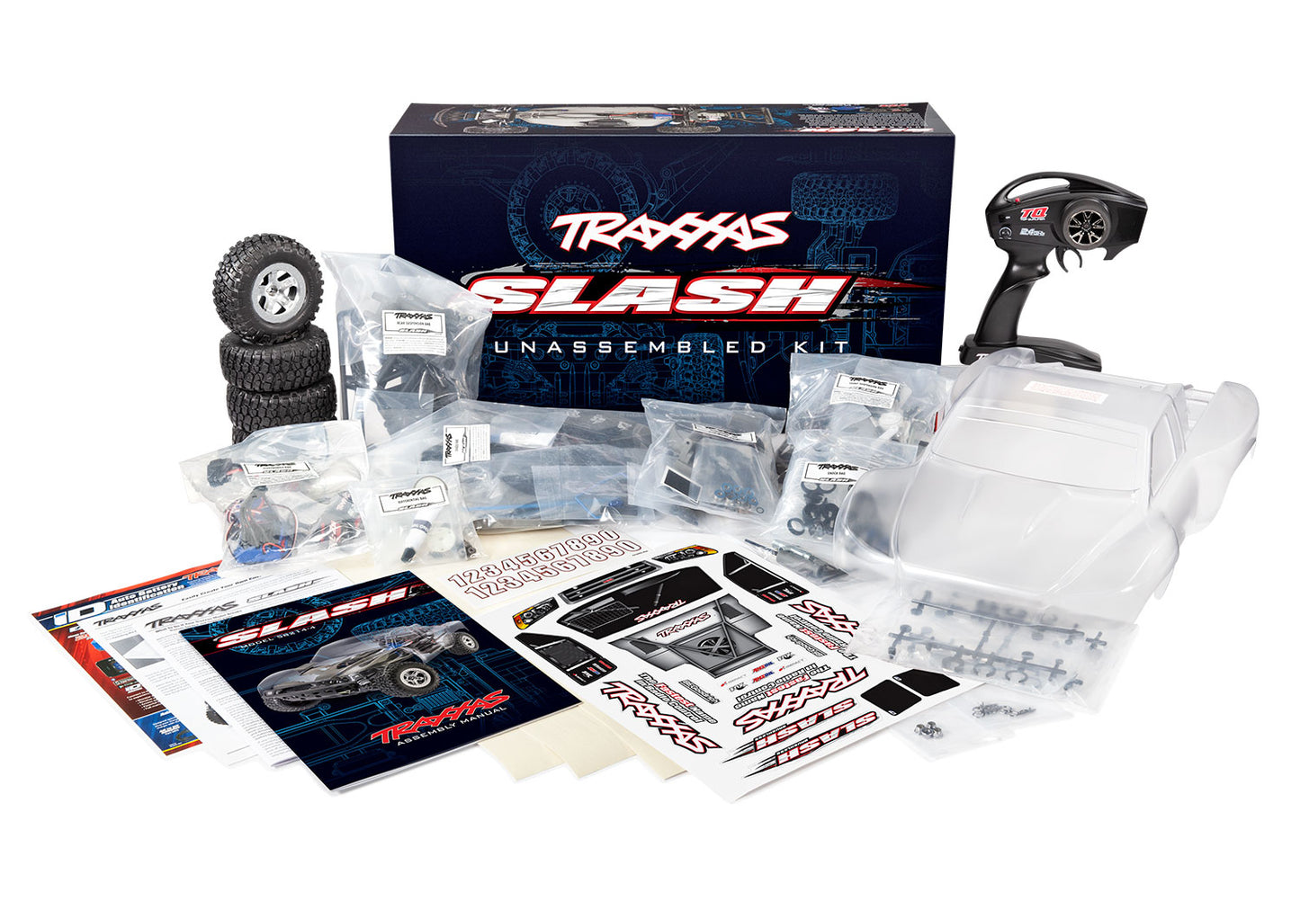 1/10 Slash, 2WD, Unassembled Kit w/Clear Body:  (Requires battery & charger)