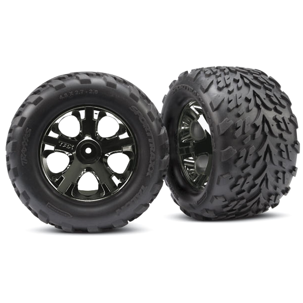 AllStar Blk Chrome Whls w/ Talon Tires(2),FR: 3669A