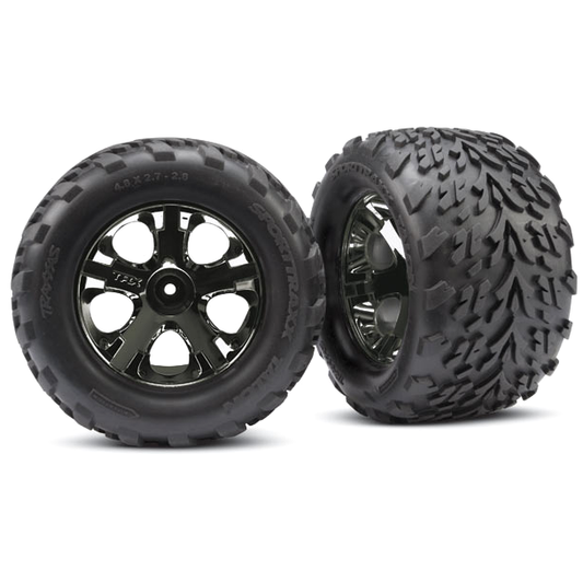 AllStar Blk Chrome Whls w/ Talon Tires(2),FR: 3669A