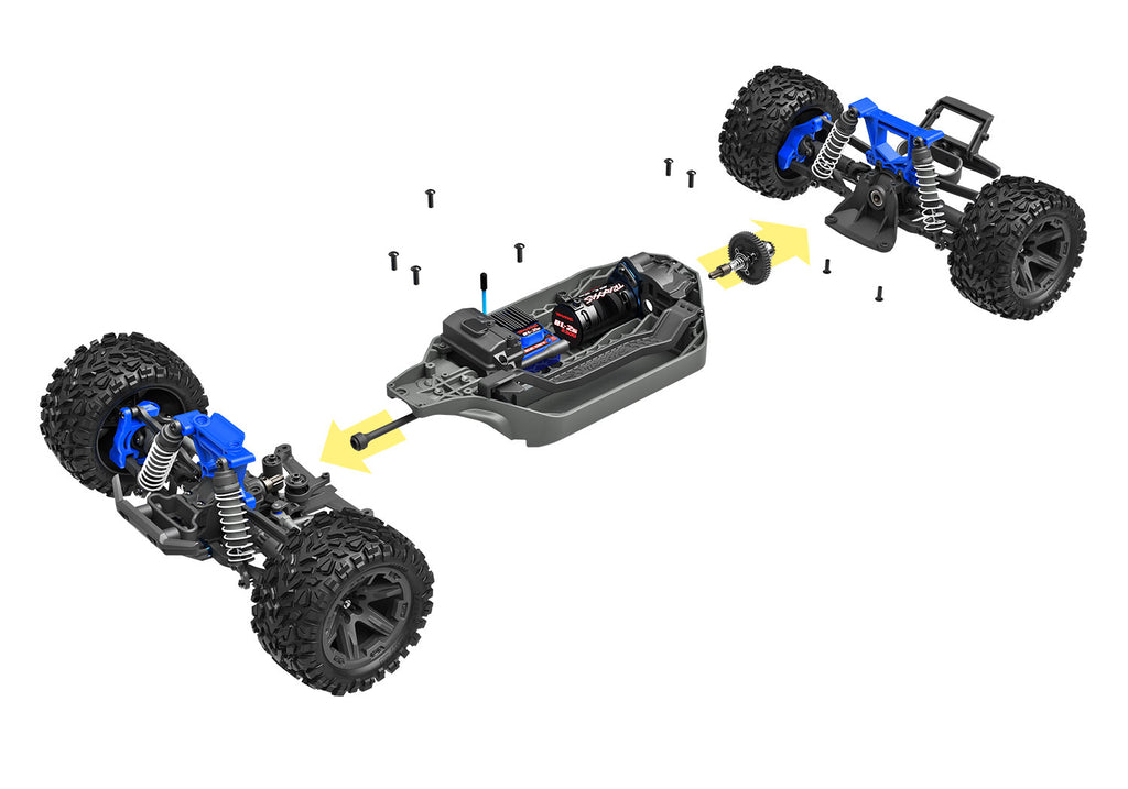 1/10 Rustler 4x4, 4WD, BL-2s, RTR: Red