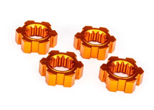 Traxxas 24 mm Orange Aluminum Splined Hex Wheel Hubs 7756-ORNG, set of four hubs
