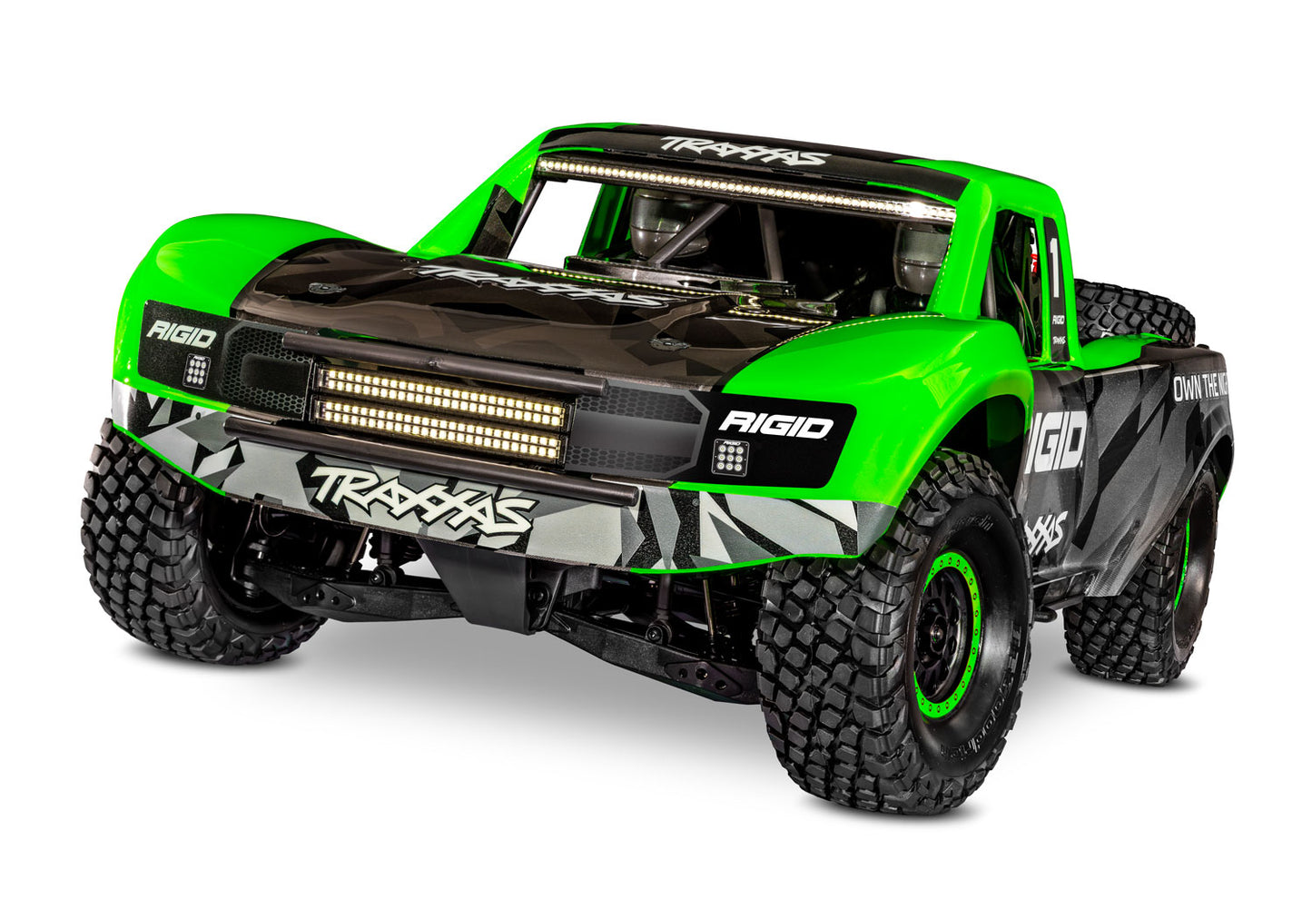 1/8 Unlimited Desert Racer, W/Lights 4WD, (Requires battery & charger): Rgid Green /Black