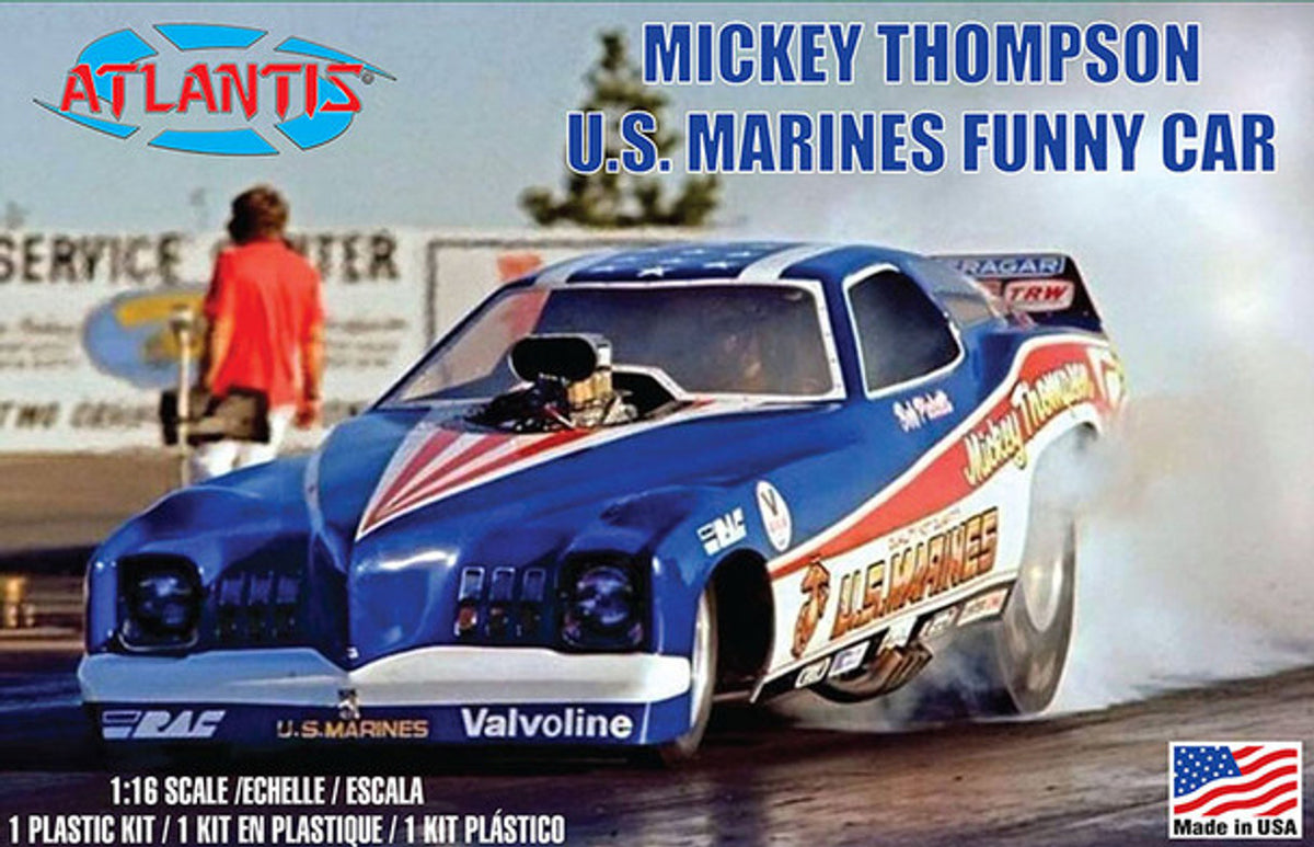 Atlantis 1/16 Mickey Thompson Marines Funny Car Plastic Model Kit (AANH1499)