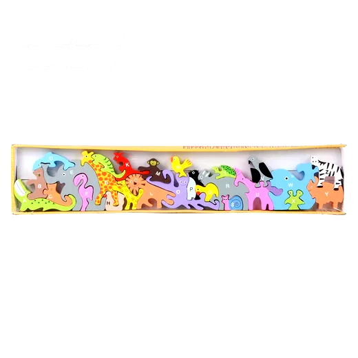 23.25" x 5" 26PC Alphabet Animal Puzzle
