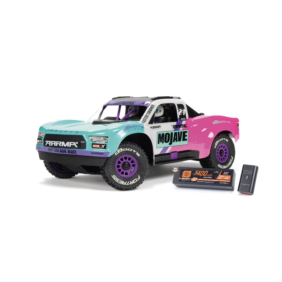 ARRMA 1/16 Mojave GROM 223S DSC 4x4 RTR Brushless Desert Truck, Teal (Battery & Charger Included)