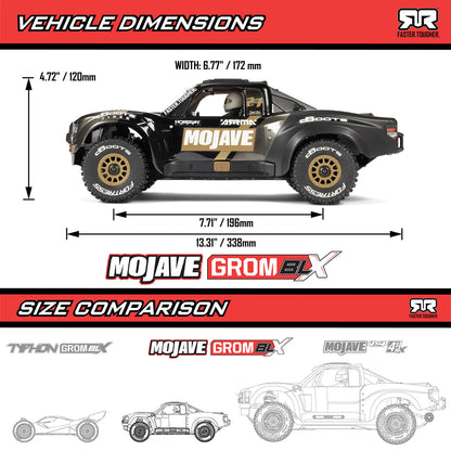 1/16 Mojave GROM Brushless 4x4 Buggy (Needs battery and charger) Black: ARA2304T1