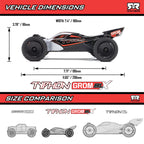 ARRMA 1/14 Typhon GROM Brushless 4x4 Buggy (NO battery OR charger) Silver (ARA2306T1)
