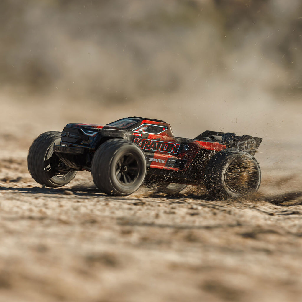 1/16 Mini KRATON 3S DSC 4X4 Brushless Speed Truck , Black/Red (Needs battery and charger):ARA250