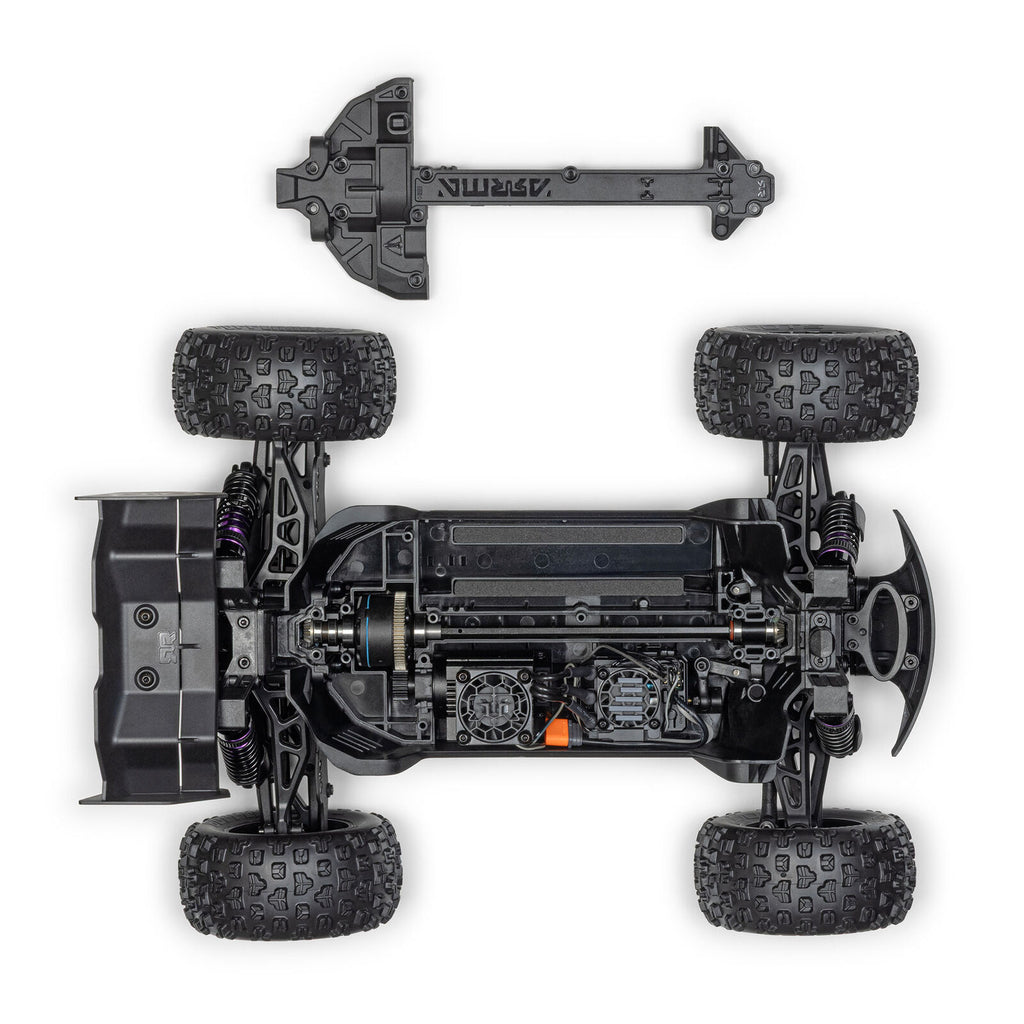 1/16 Mini KRATON 3S DSC 4X4 Brushless Speed Truck , Black/Red (Needs battery and charger):ARA250
