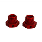 ARRMA ARA311035 red aluminum 17mm wheel hexes, alternate view