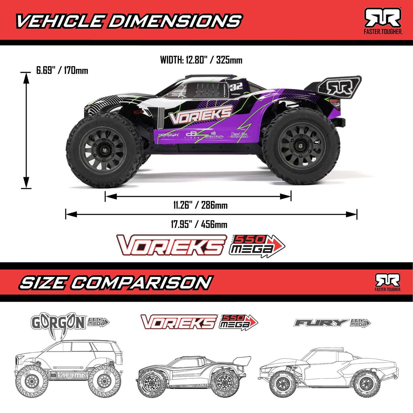 1/10 VORTEKS 2wd w/battery & charger Purple: ARA3205ST2