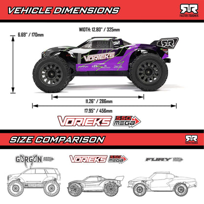 1/10 VORTEKS 2wd w/battery & charger Purple: ARA3205ST2