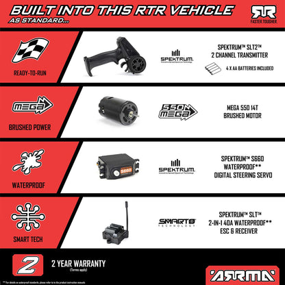 1/10 VORTEKS 2wd w/battery & charger Purple: ARA3205ST2
