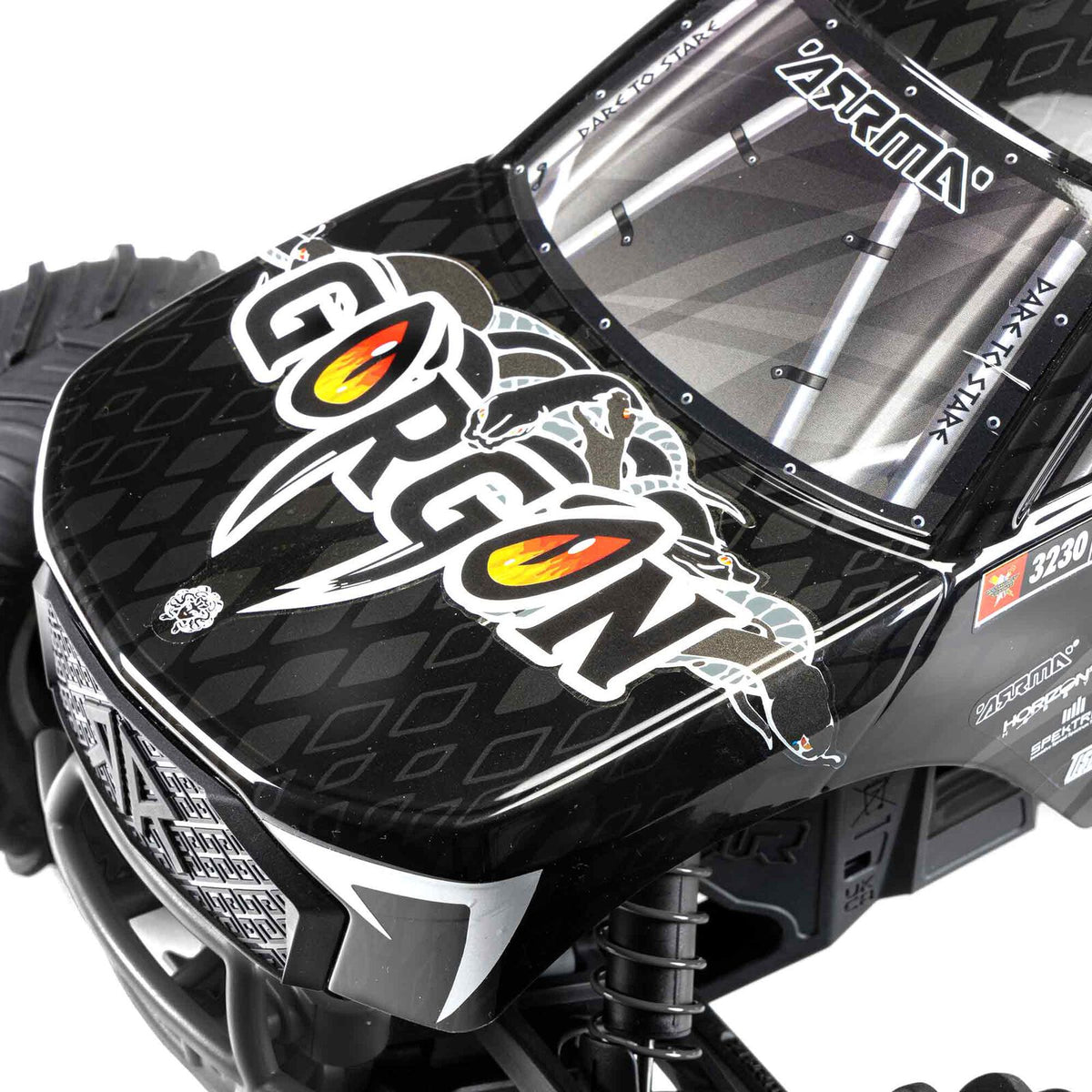 1/10 GORGON 4X2 Monster Truck Kit (includes battery and charger): Black: ARA3230SKT1