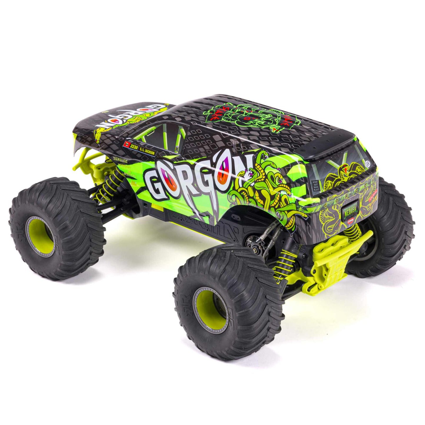 1/10 GORGON 4X2 Monster Truck (Includes battery & charger): Yellow/Green: ARA3230ST1