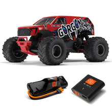 Load image into Gallery viewer, 1/10 GORGON 4X2 Monster Truck (Includes battery &amp; charger): Red
