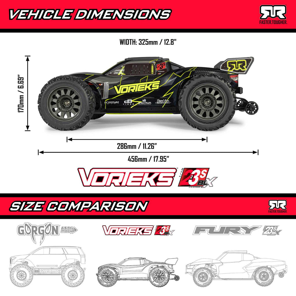 ARRMA 1/10 VORTEKS 223S DSC 2WD RTR Brushless Stadium Truck, Pink: ARA3505T3