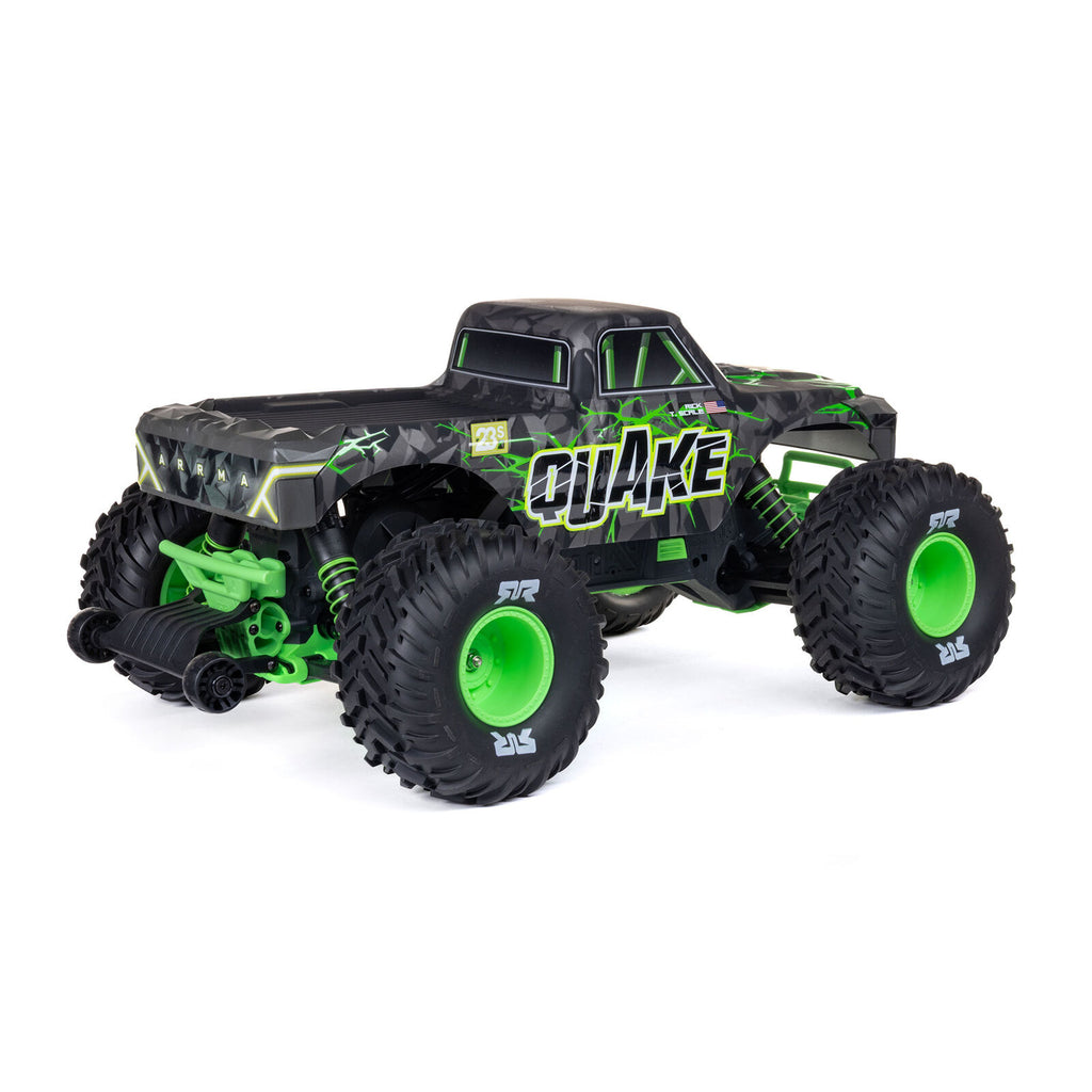 ARRMA 1/10 Quake 223S DSC 2WD RTR Brushless Monster Truck, Green (ARA3537T2)