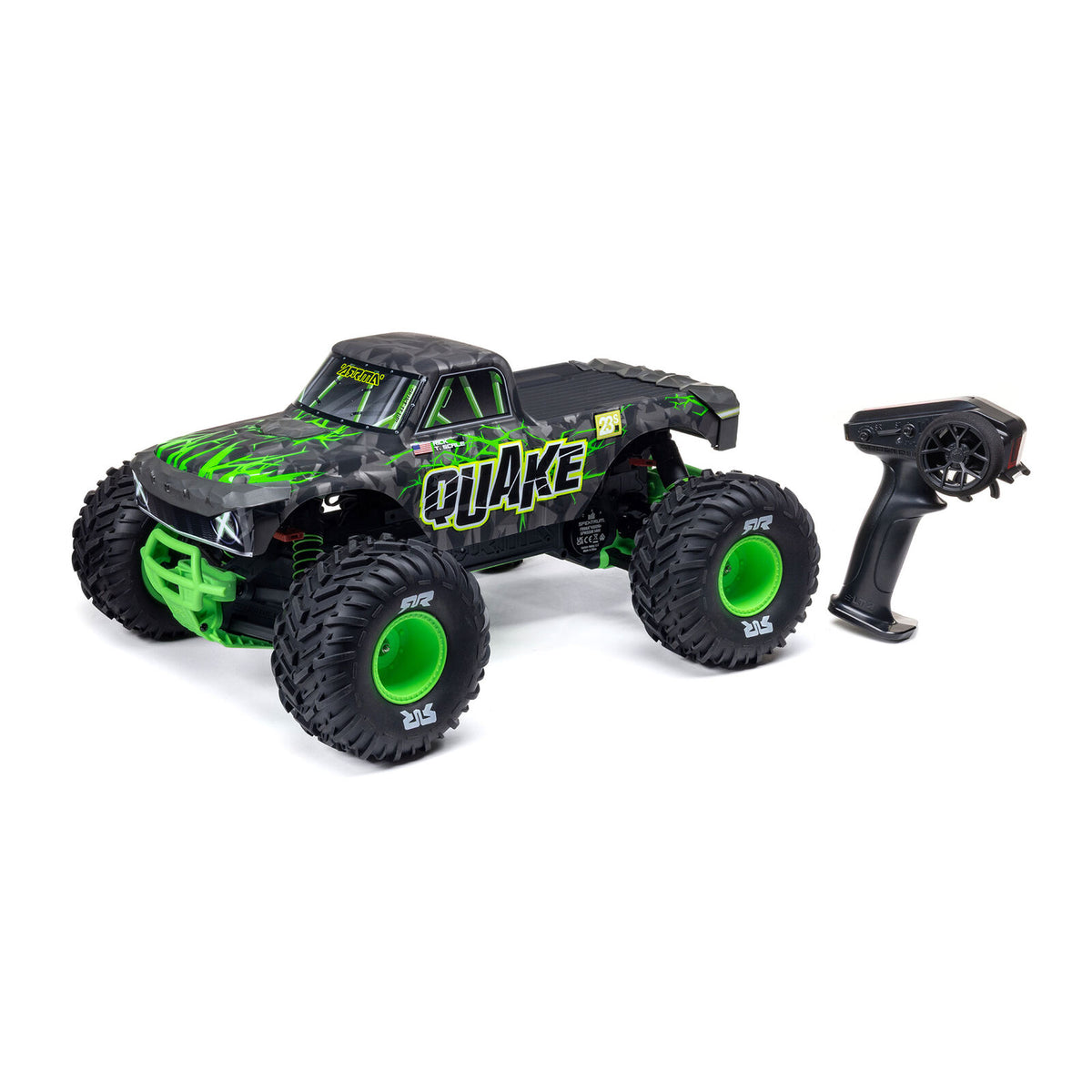ARRMA 1/10 Quake 223S DSC 2WD RTR Brushless Monster Truck, Green (ARA3537T2)
