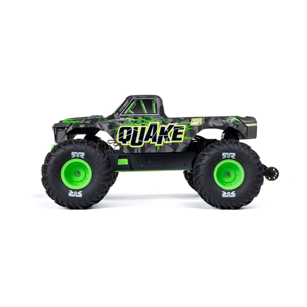 ARRMA 1/10 Quake 223S DSC 2WD RTR Brushless Monster Truck, Green (ARA3537T2)