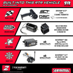 1/8 TYPHON 4X4 Brushed Buggy, RTR (Requires battery & charger) Yellow: ARA4206V4T2