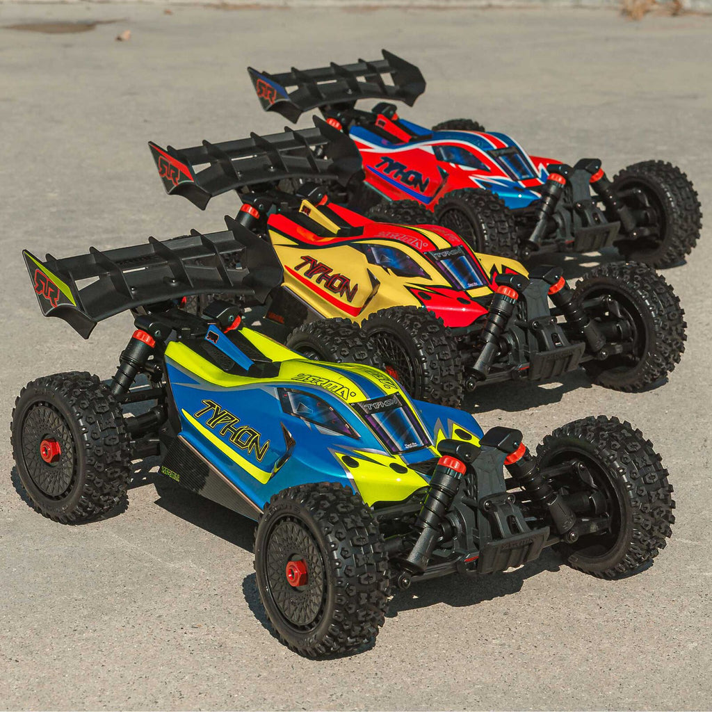 1/8 TYPHON 4X4 Brushed Buggy, RTR (Requires battery & charger) Yellow: ARA4206V4T2