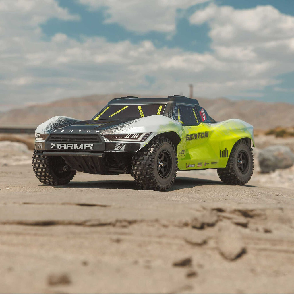 ARRMA 1/10 Senton 223S, 4WD, BLX with DSC (Requires battery & charger): Yellow (ARA4303V4T1)