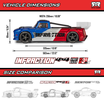 1/8 Infraction 223S DSC 4X4 RTR (Requires battery & charger): Teal/Pink
