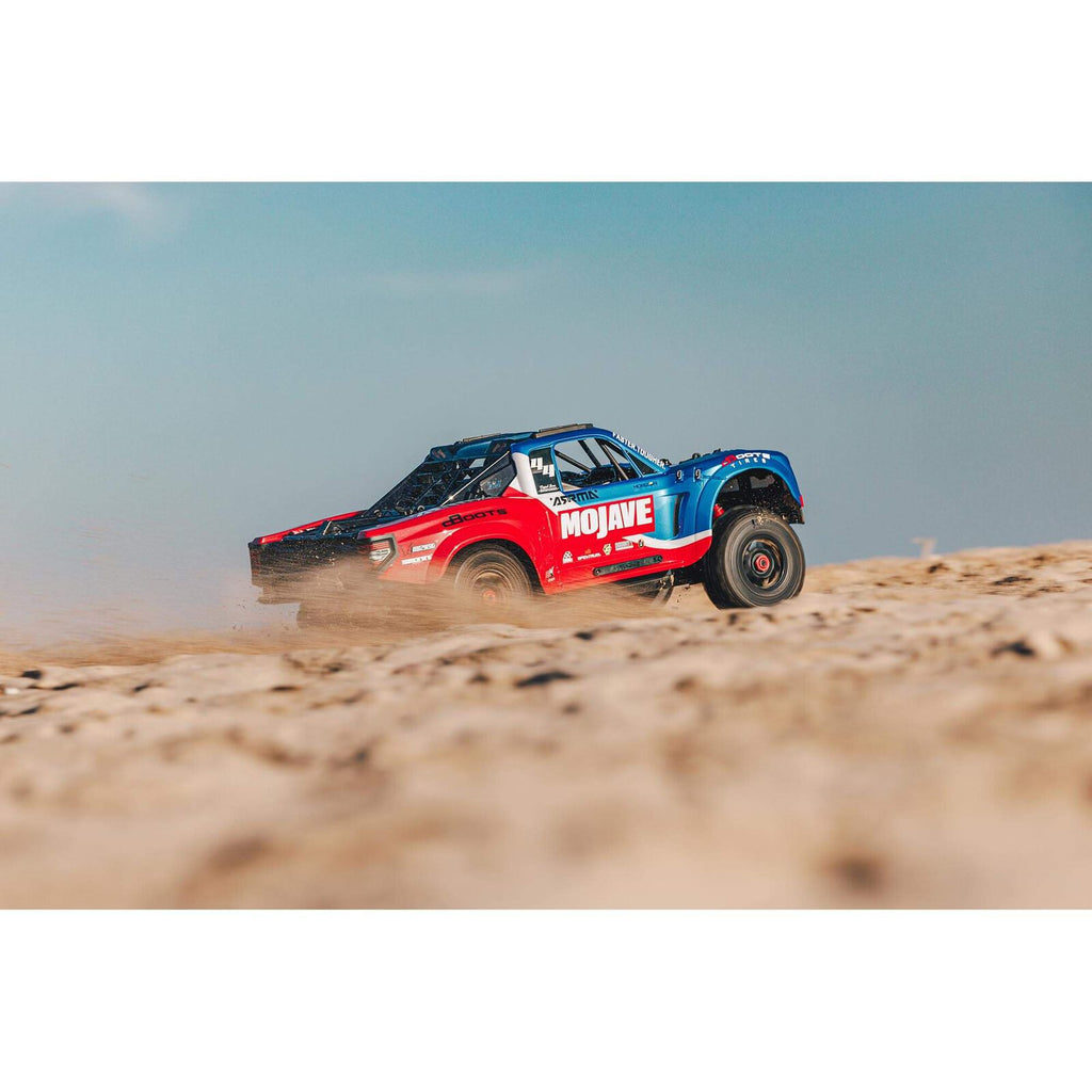 1/8 Mojave 4S 4WD BLX: (Requires battery & charger): Blue/Red: ARA4404T2