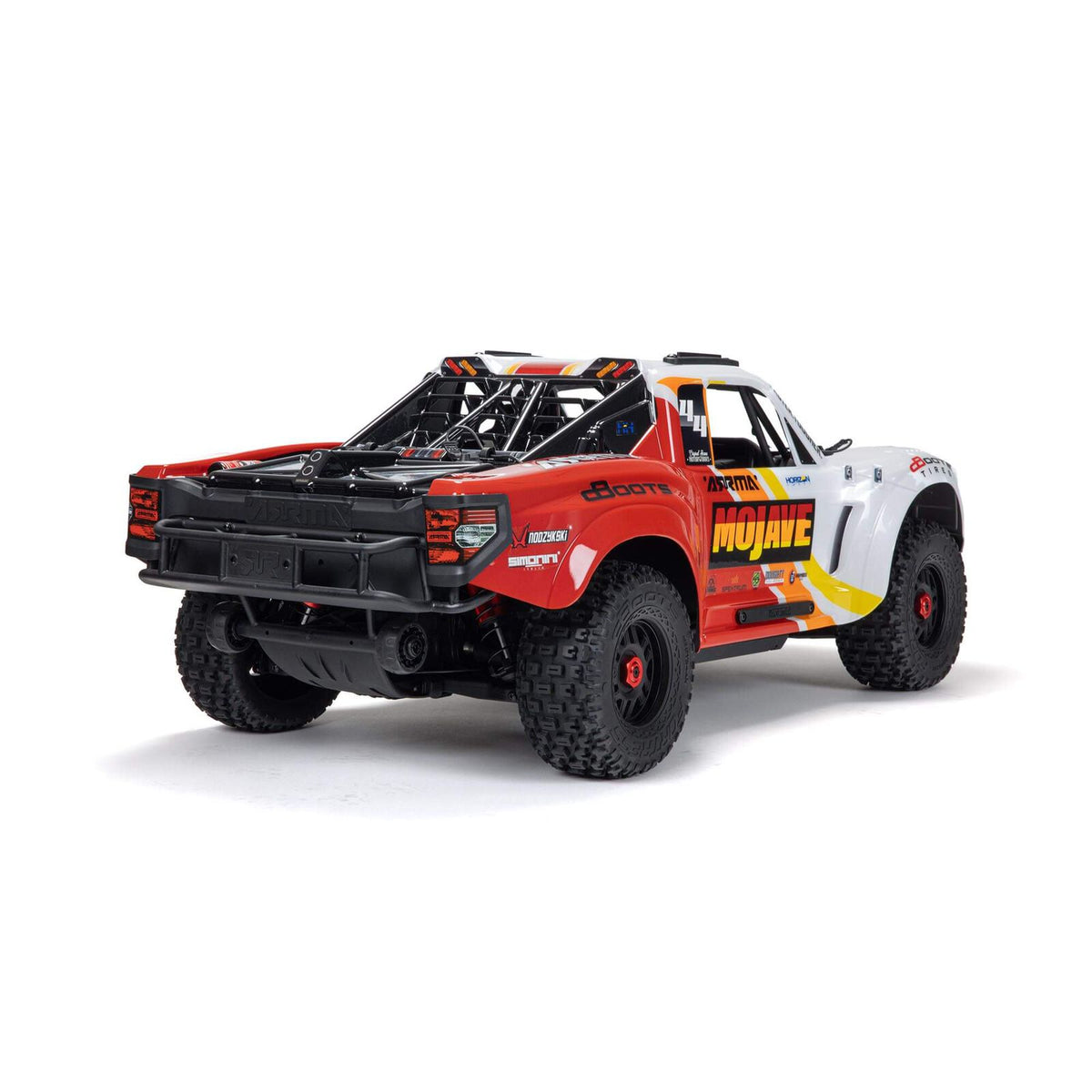 ARRMA 1/8 Mojave 4S 4WD BLX Desert Truck, White/Red (Requires Battery & Charger) (ARA4404T1)